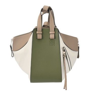 ロエベ ハンモック スモール ホワイト/ベージュ/カーキ レザー レディース バッグ 【bag】