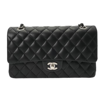 シャネル マトラッセ Wフラップ Wチェーンショルダー 25  ブラック A01112 ラムスキン レディース バッグ 【bag】
