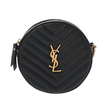 サンローラン ヴィニル チェーンショルダー ブラック レザー レディース バッグ 【bag】