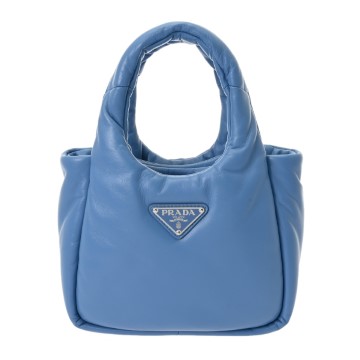 プラダ パテッド MINIトートバッグ 2WAY ブルー 1BA359 レザー レディース バッグ 【bag】