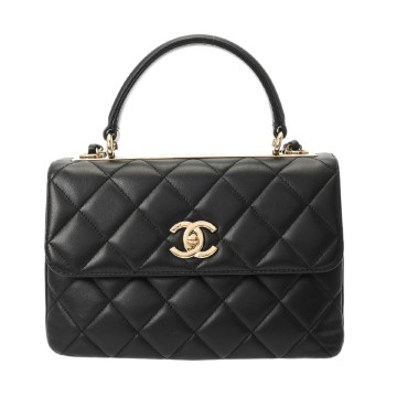 シャネル マトラッセ トレンディCC トップハンドルフラップバッグ ブラック A92236 ラムスキン レディース バッグ 【bag】