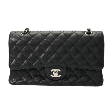 シャネル マトラッセ Wフラップ Wチェーンショルダー 25cm ブラック A01112 キャビアスキン レディース バッグ 【bag】