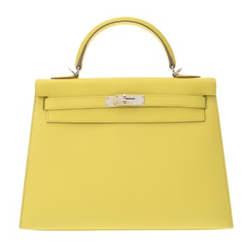 エルメス ケリー 32 外縫い 2WAY ライム ヴォーエプソン レディース バッグ 【bag】