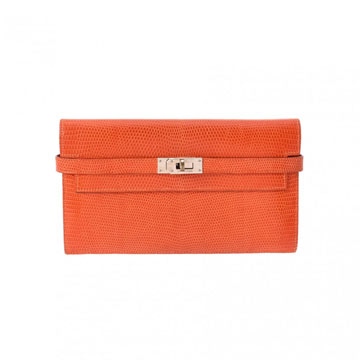 エルメス ウォレット ロング オレンジ リザード ユニセックス 財布 【purse】