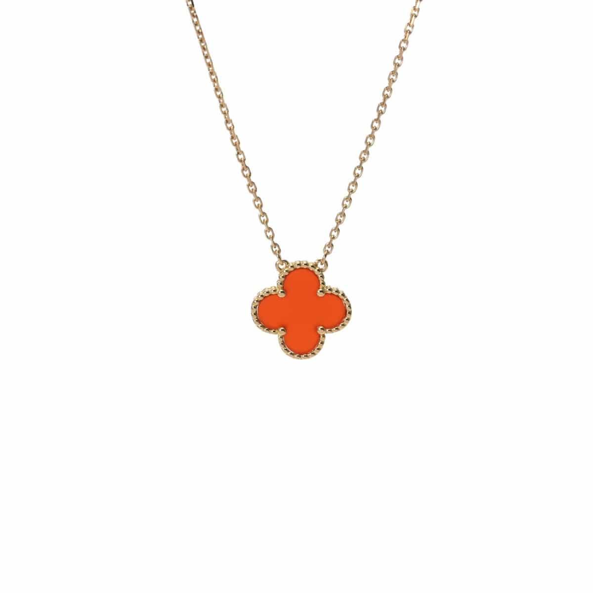 ヴァンクリーフ＆アーペル ヴィンテージ アルハンブラ カーネリアン K18イエローゴールド YG レディース ジュエリー 【jewelry】