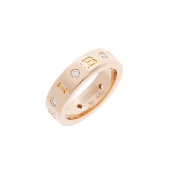 ブルガリ ブルガリブルガリリング 7Pダイヤ #47 K18ピンクゴールド PG レディース ジュエリー 【jewelry】