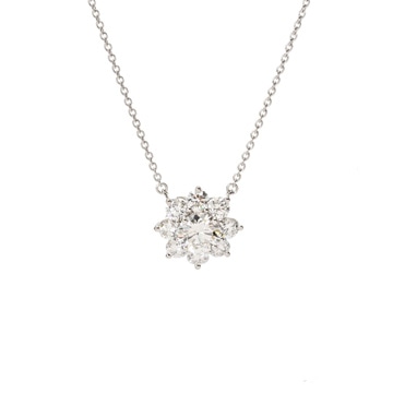 ハリーウィンストン サンフラワー スモール ダイヤ0.72ct F-VS2-3EX Pt950プラチナ レディース ジュエリー 【jewelry】