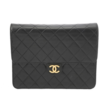 シャネル マトラッセ プッシュロック チェーンショルダー ブラック ラムスキン レディース バッグ 【bag】