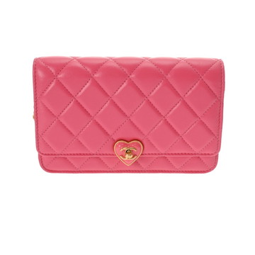 シャネル マトラッセ ハート チェーンウォレット ピンク AP3285 ラムスキン レディース バッグ 【bag】