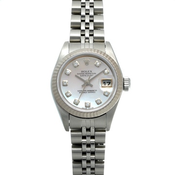 ロレックス デイトジャスト 10Pダイヤ 79174NG ピンクシェル/ダイヤモンド レディース 時計 【wristwatch】