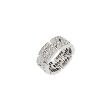 カルティエ マイヨンパンテール 3連タイプ フルダイヤ #50 K18ホワイトゴールド WG メンズ ジュエリー 【jewelry】