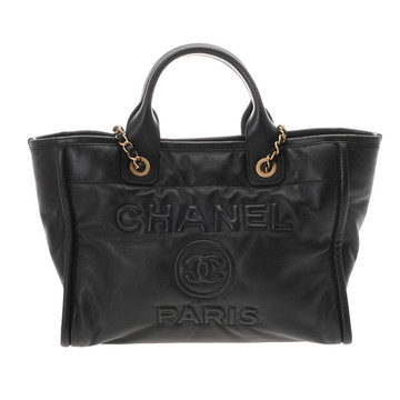シャネル ドーヴィル トートバッグ ブラック AS3257 ラムスキン レディース バッグ 【bag】