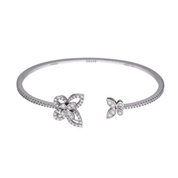 グラフ バタフライ シルエット オープンダイヤモンド バングル K18ホワイトゴールド WG レディース ジュエリー 【jewelry】