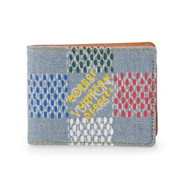 ルイヴィトン ダミエ ポルトフォイユ ミルティプル ブルー M00186 LVバーズダミエデニム ユニセックス 財布 【purse】