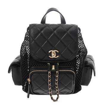 シャネル マトラッセ メッシュ バックパック ブラック A93748 シャイニーラムスキン レディース バッグ 【bag】