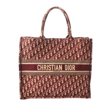 クリスチャンディオール ブックトート ラージ  ボルドー キャンバス ユニセックス バッグ 【bag】