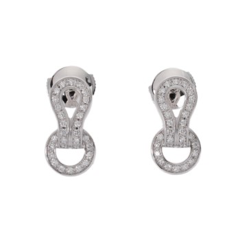 カルティエ アグラフ ピアス ダイヤ - K18ホワイトゴールド WG レディース ジュエリー 【jewelry】