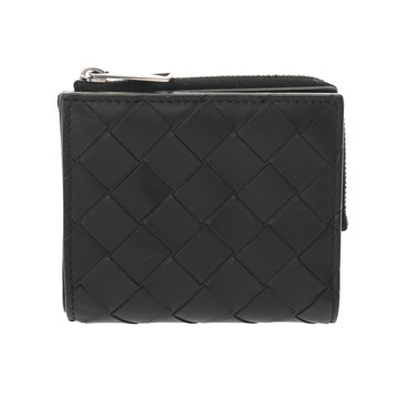 ボッテガヴェネタ 二つ折りファスナーウォレット 黒 カーフ ユニセックス 財布 【purse】