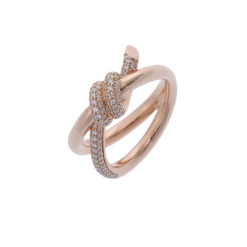 ティファニー ノット ダブルロウ リング ダイヤ 0.31ct #10 K18ピンクゴールド PG レディース ジュエリー 【jewelry】