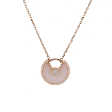 カルティエ アミュレット ドゥ XS ピンクオパール 1Pダイヤ K18ピンクゴールド PG レディース ジュエリー 【jewelry】