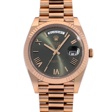 ロレックス デイデイト 40 228235 オリーブグリーン/エバーローズゴールド メンズ 時計 【wristwatch】