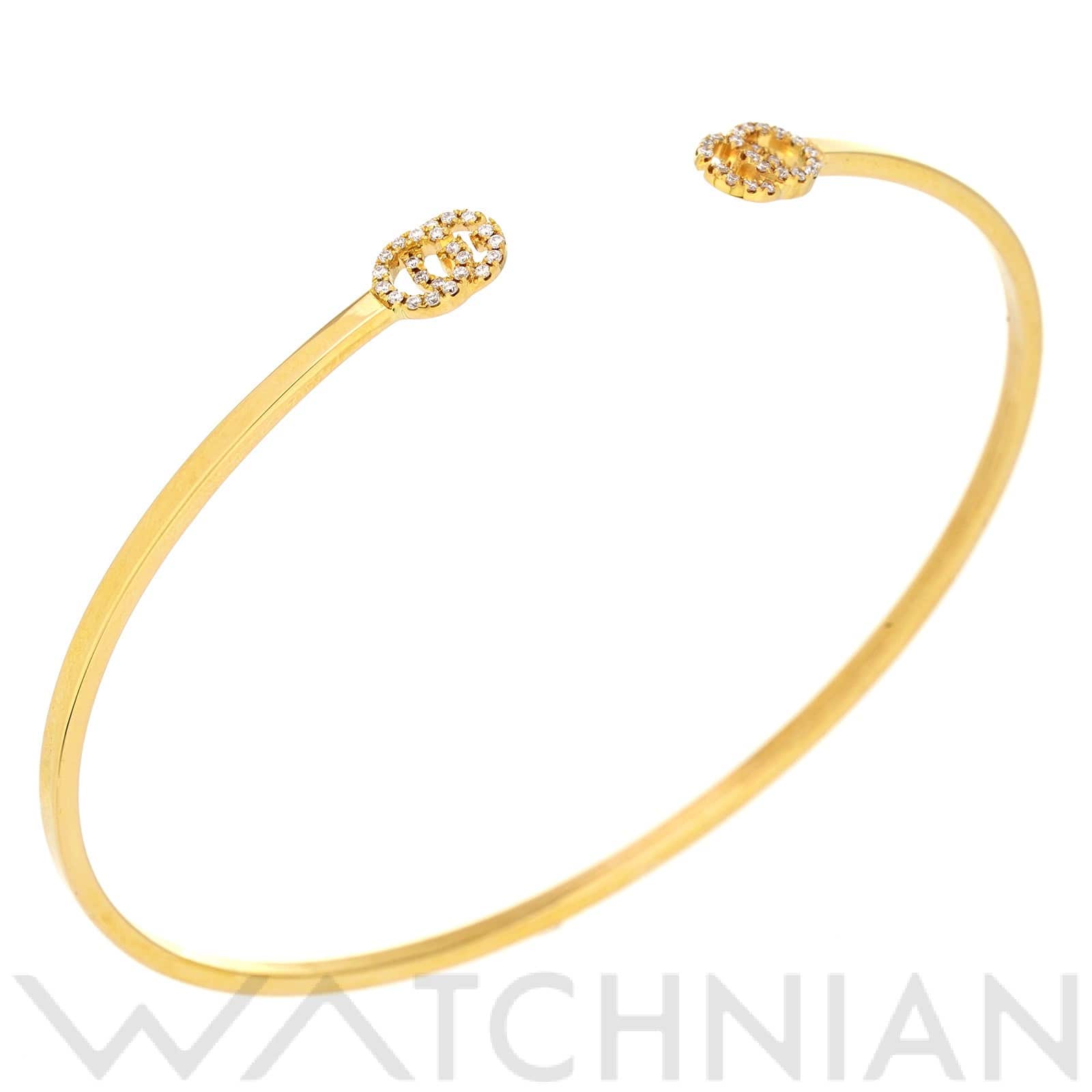 グッチ GGランニング バングル　＃17 K18イエローゴールド YG/ダイヤモンド レディース ジュエリー 【中古】【jewelry】