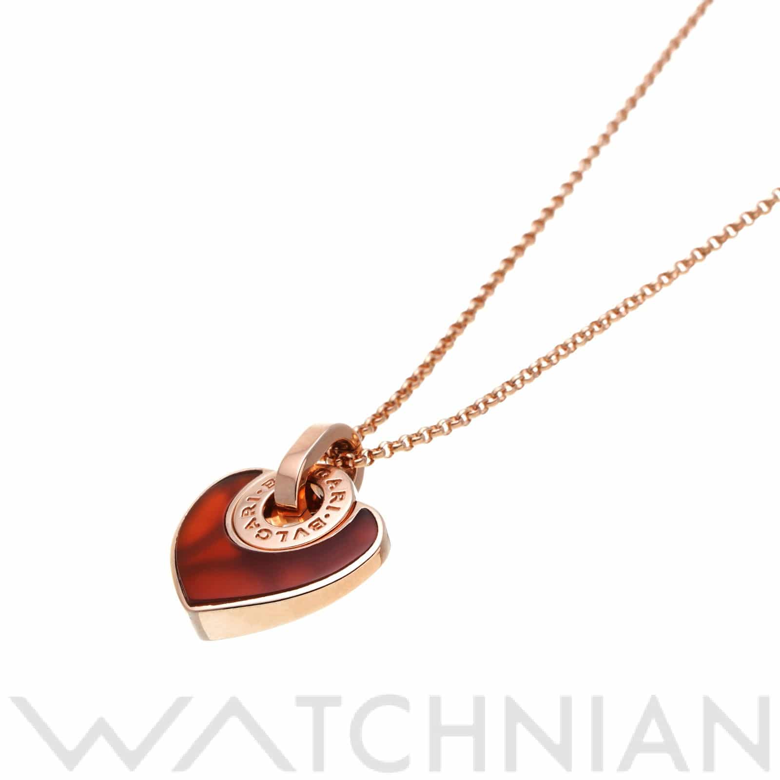 ブルガリ クオーレ ペンダント ネックレス 351842 K18ピンクゴールド PG/カーネリアン レディース ジュエリー 【中古】【jewelry】