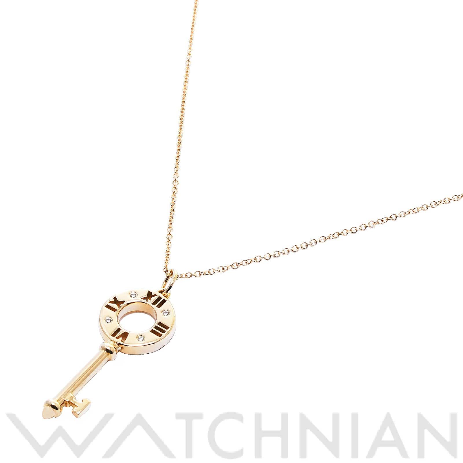 ティファニー アトラス キー ペンダント ネックレス K18イエローゴールド YG/ダイヤモンド レディース ジュエリー 【中古】【jewelry】