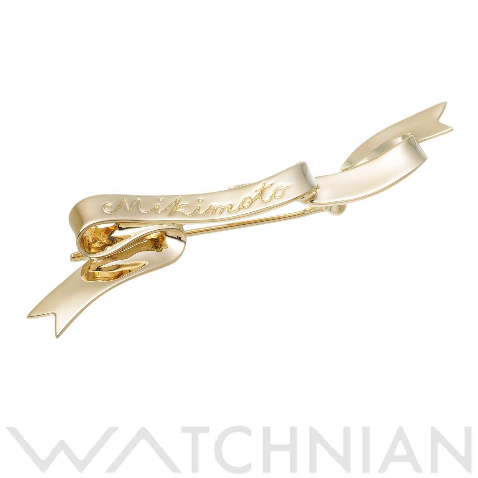 ミキモト リボンモチーフ ブローチ K18イエローゴールド YG レディース ジュエリー 【中古】【jewelry】
