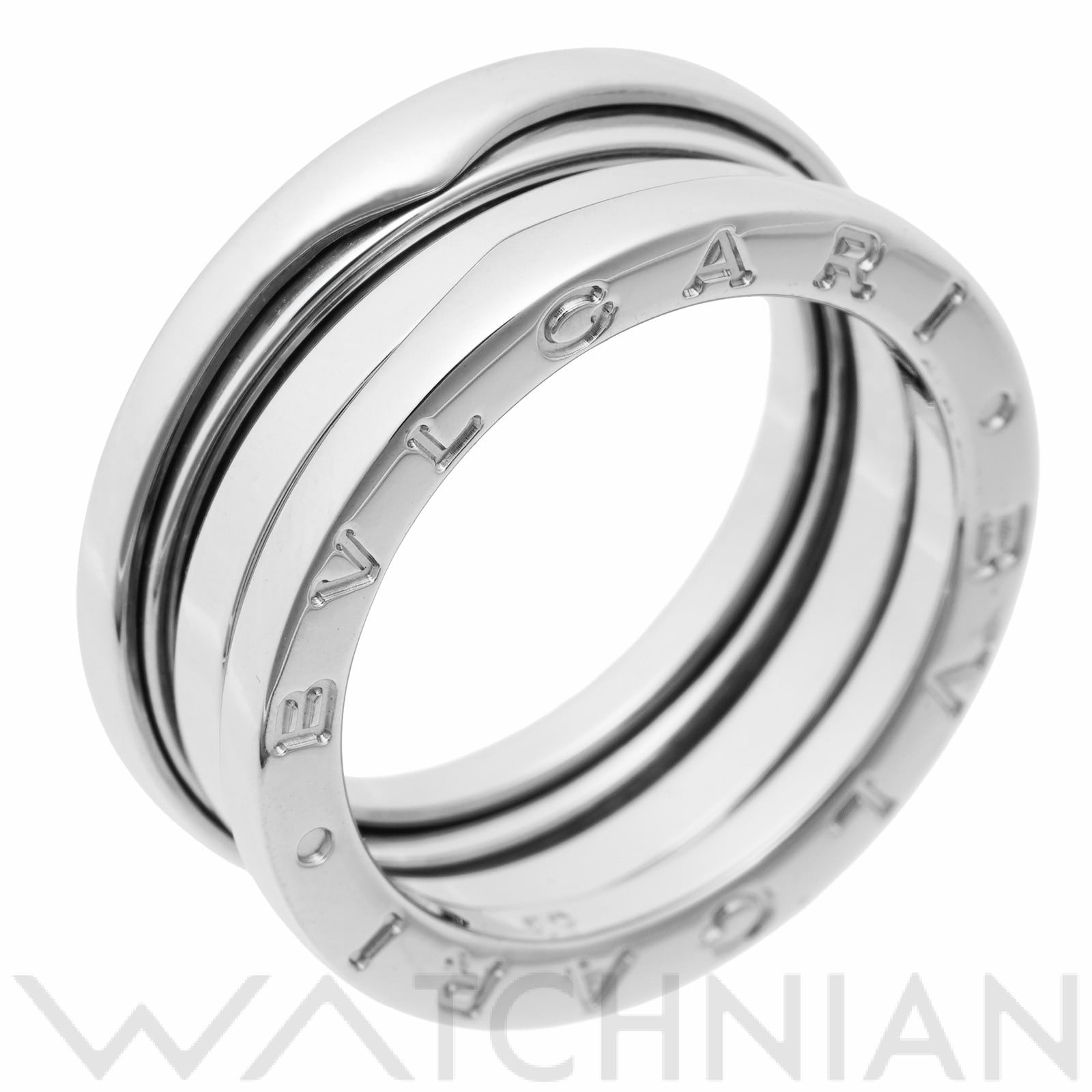 ブルガリ ビーゼロワン 2バンド リング　#53(約13号) K18ホワイトゴールド WG レディース ジュエリー 【中古】【jewelry】