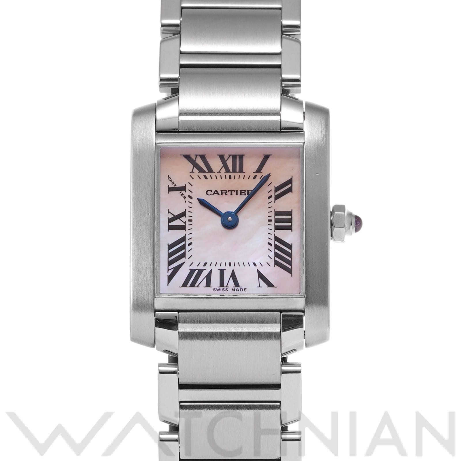 カルティエ タンクフランセーズ SM W51028Q3 ピンクシェル レディース 時計 【中古】【wristwatch】