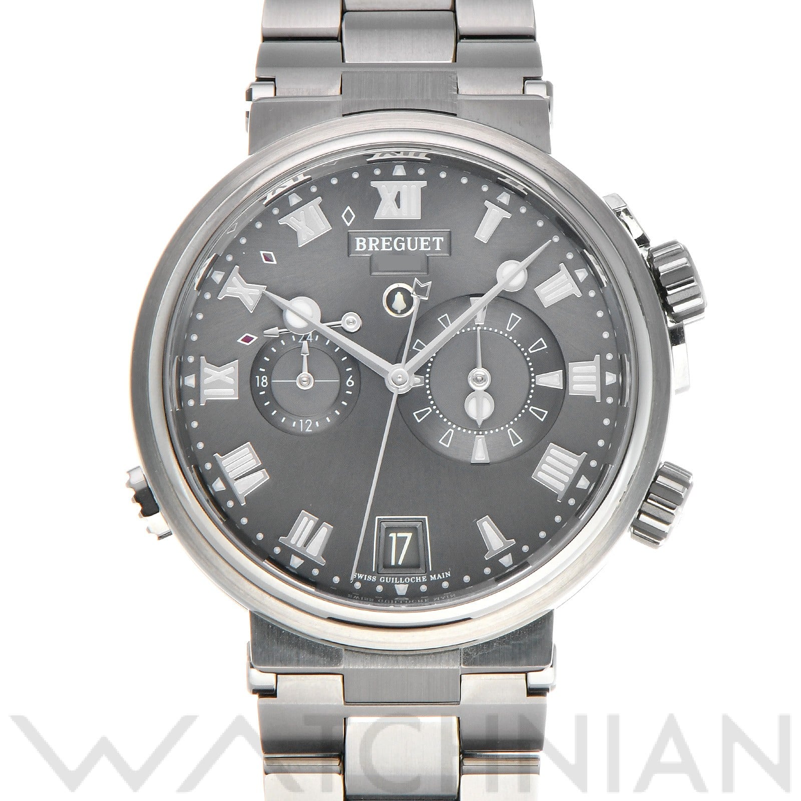 ブレゲ マリーン アラーム ミュージカル 5547TI/G2/TZ0 スレートグレー メンズ 時計 【中古】【wristwatch】