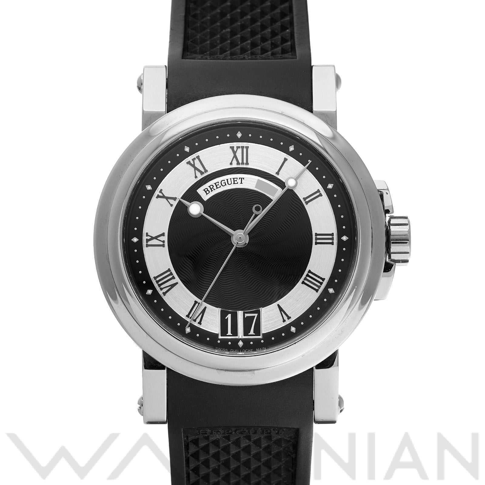 ブレゲ マリーンII ラージデイト 5817ST/92/5V8 ブラック メンズ 時計 【中古】【wristwatch】