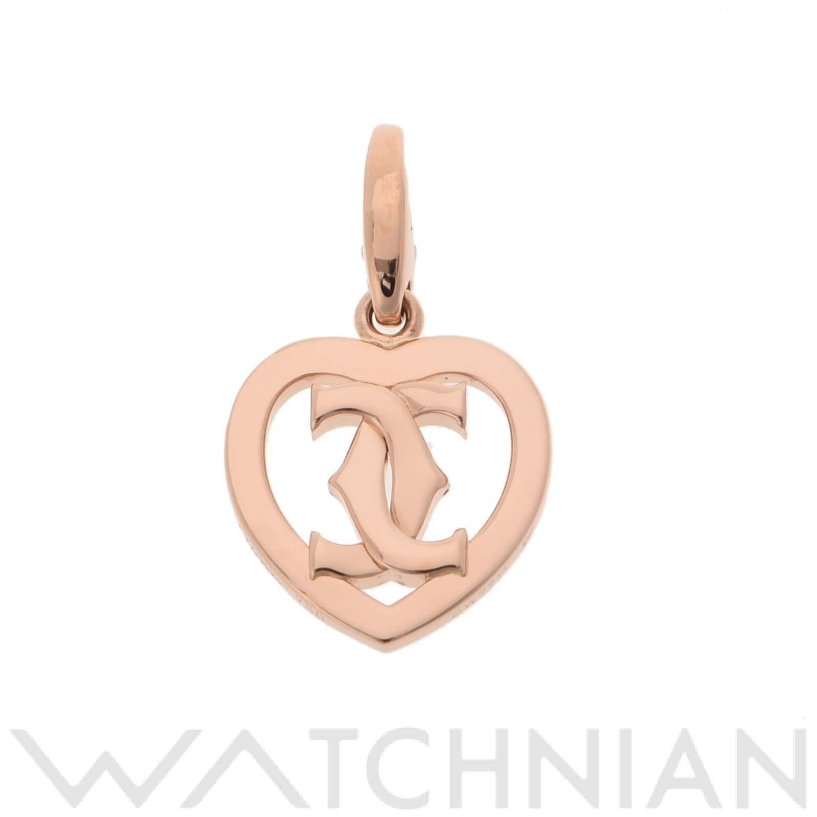 カルティエ 2Cハート チャーム K18ピンクゴールド PG レディース ジュエリー 【中古】【jewelry】