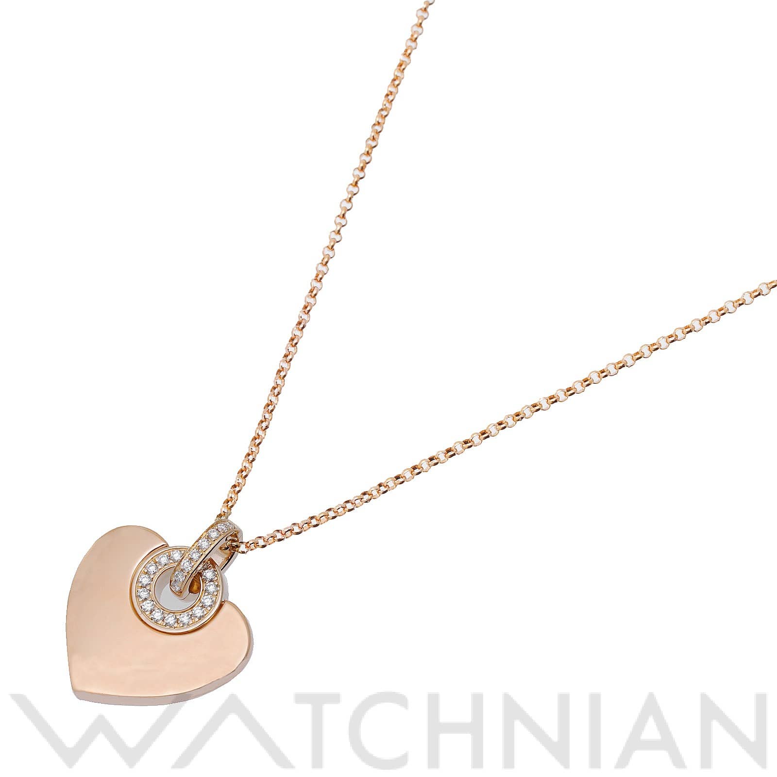 ブルガリ クオーレ ハート ペンダント ネックレス K18ピンクゴールド PG/ダイヤモンド レディース ジュエリー 【中古】【jewelry】