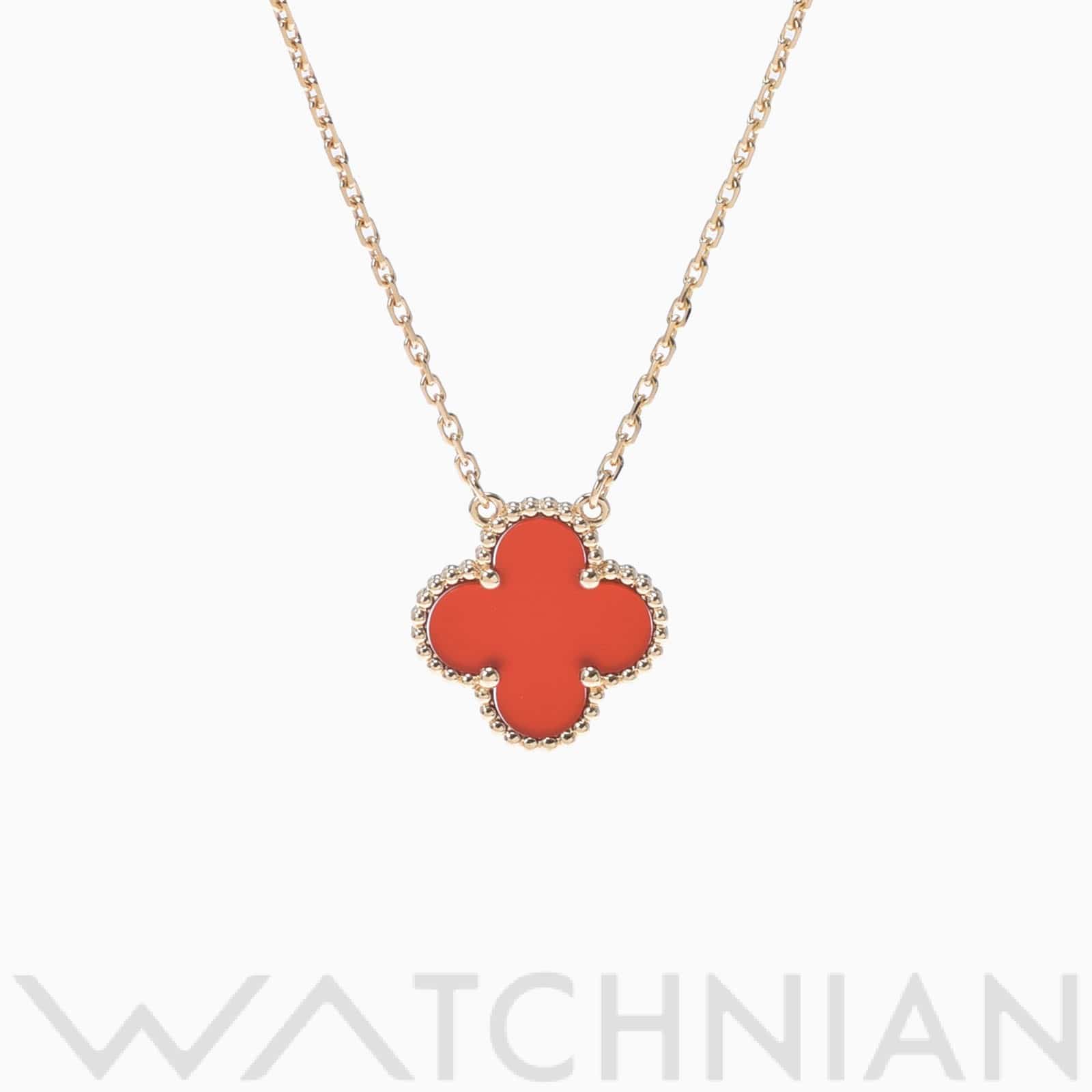 ヴァン クリーフ&アーペル ヴィンテージ アルハンブラ 四つ葉 K18YG/カーネリアン レディース ジュエリー 【中古】【jewelry】