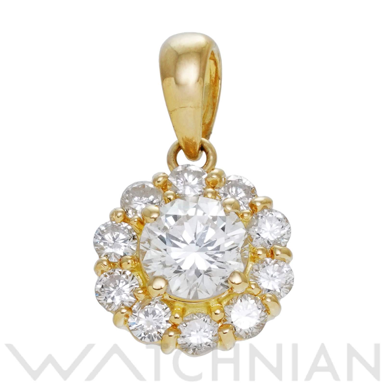 ノーブランド ダイヤモンド ペンダントトップ K18イエローゴールド YG/ダイヤモンド レディース ジュエリー 【中古】【jewelry】