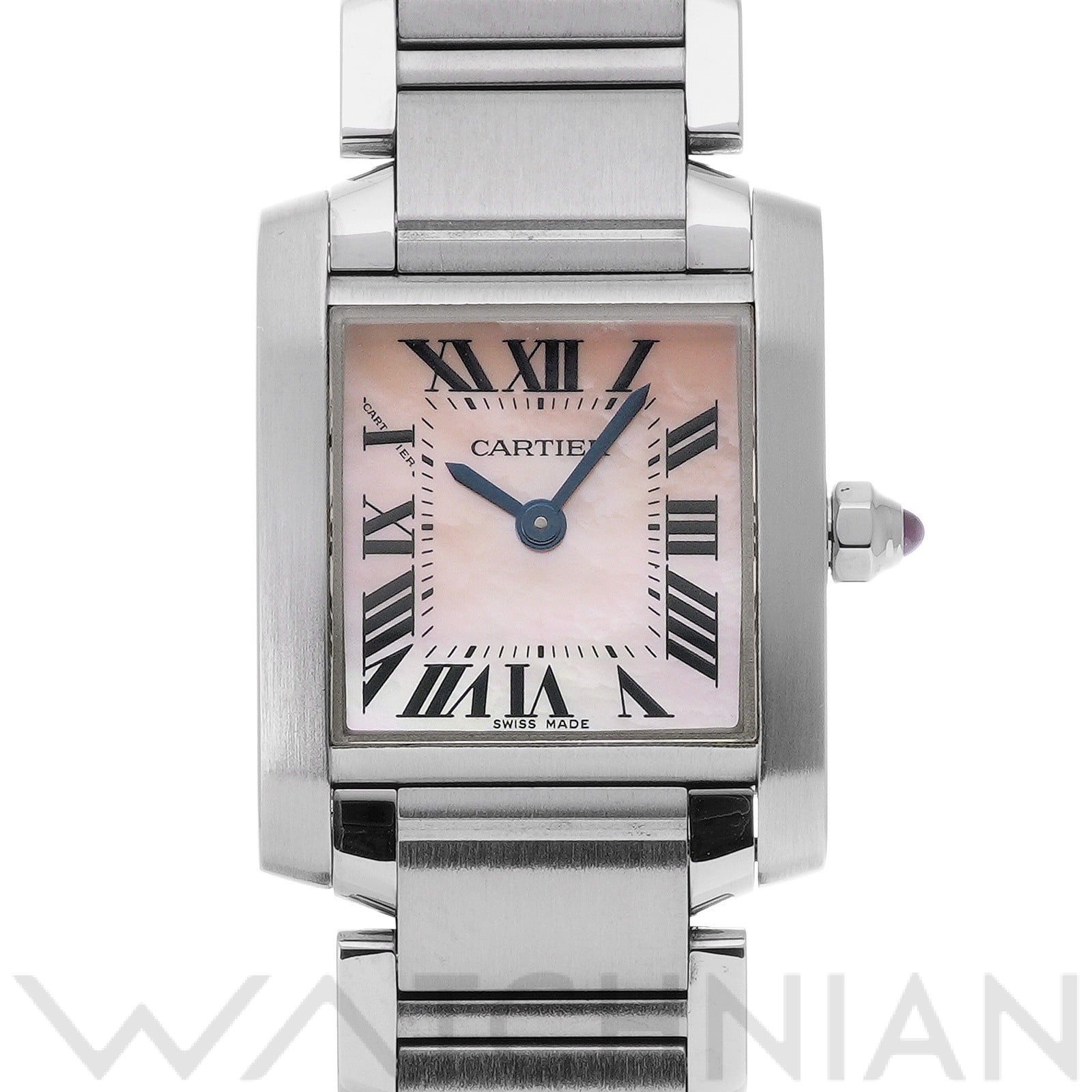 カルティエ タンクフランセーズ SM W51028Q3 ピンクシェル レディース 時計 【中古】【wristwatch】