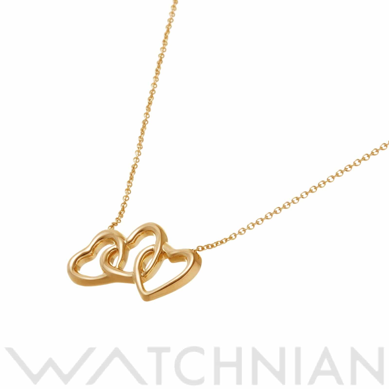 ティファニー トリプルハート ペンダント ネックレス K18イエローゴールド YG レディース ジュエリー 【中古】【jewelry】