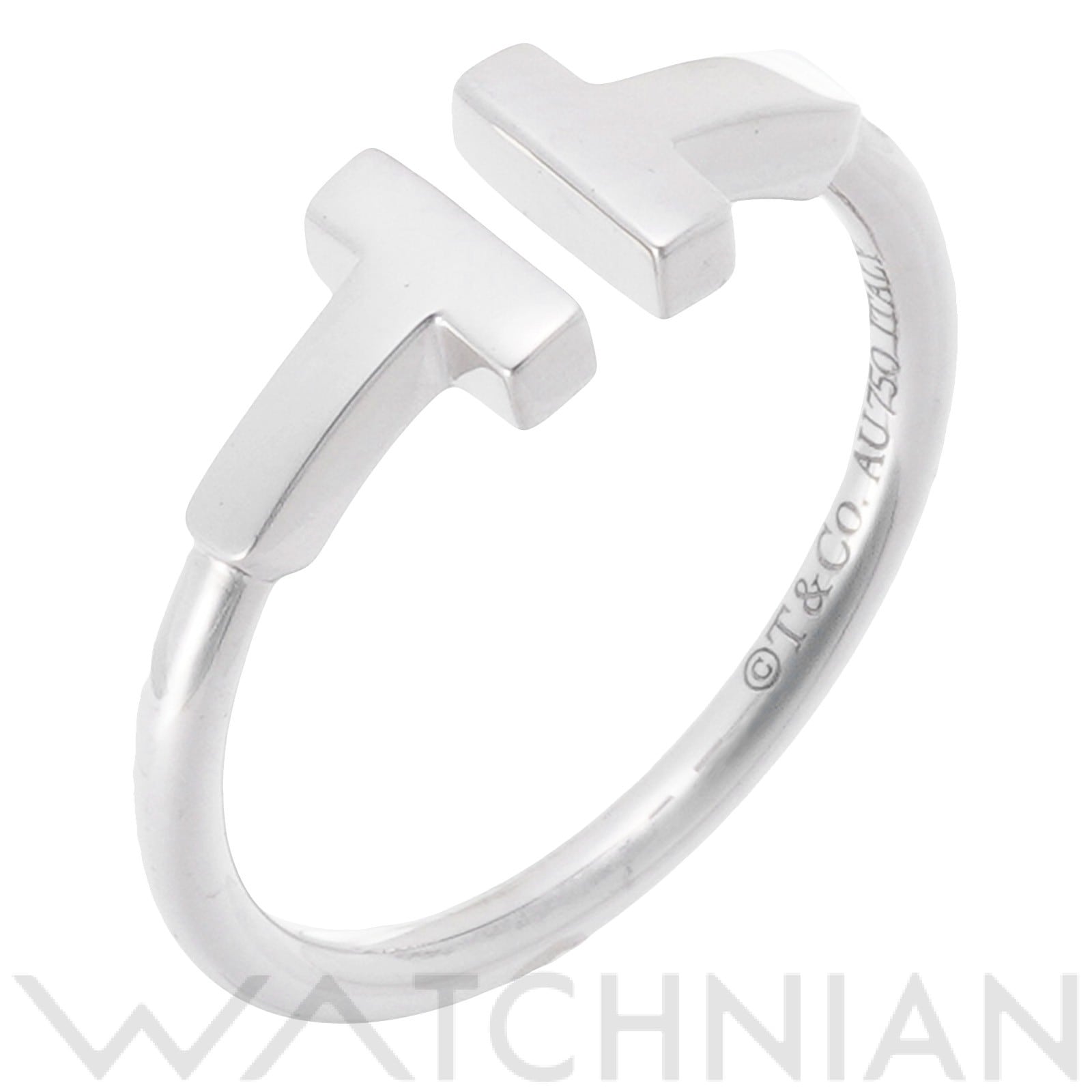 ティファニー Tワイヤー リング　約10号 K18ホワイトゴールド WG レディース ジュエリー 【中古】【jewelry】