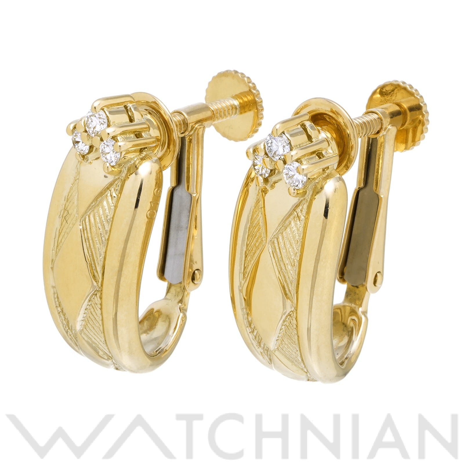 ジュネ ダイヤモンド イヤリング K18イエローゴールド YG/ダイヤモンド レディース ジュエリー 【中古】【jewelry】