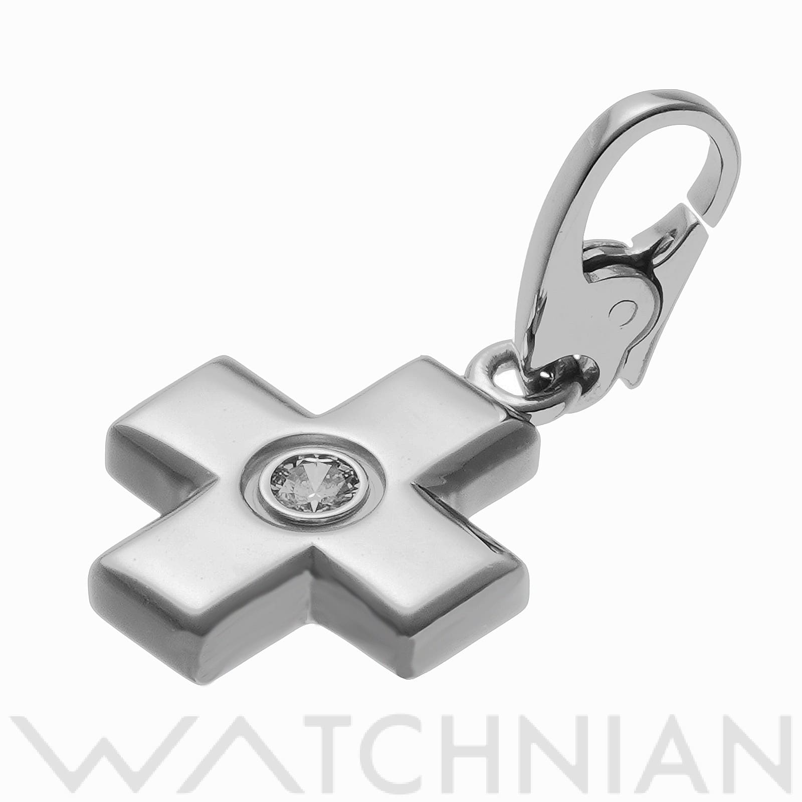 カルティエ クロス チャーム K18ホワイトゴールド WG/ダイヤモンド レディース ジュエリー 【中古】【jewelry】