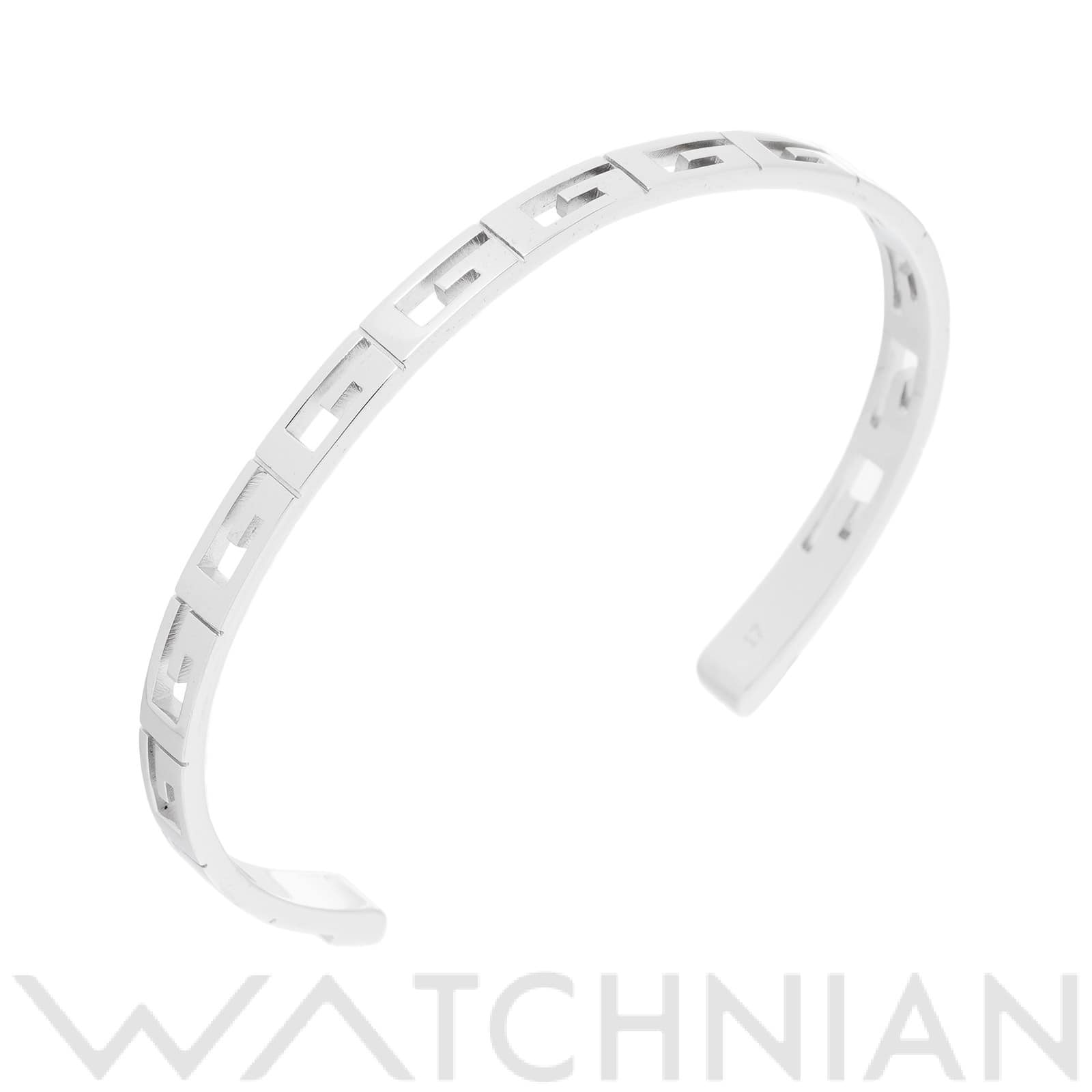 グッチ ロゴ バングル　#17 K18ホワイトゴールド WG レディース ジュエリー 【中古】【jewelry】