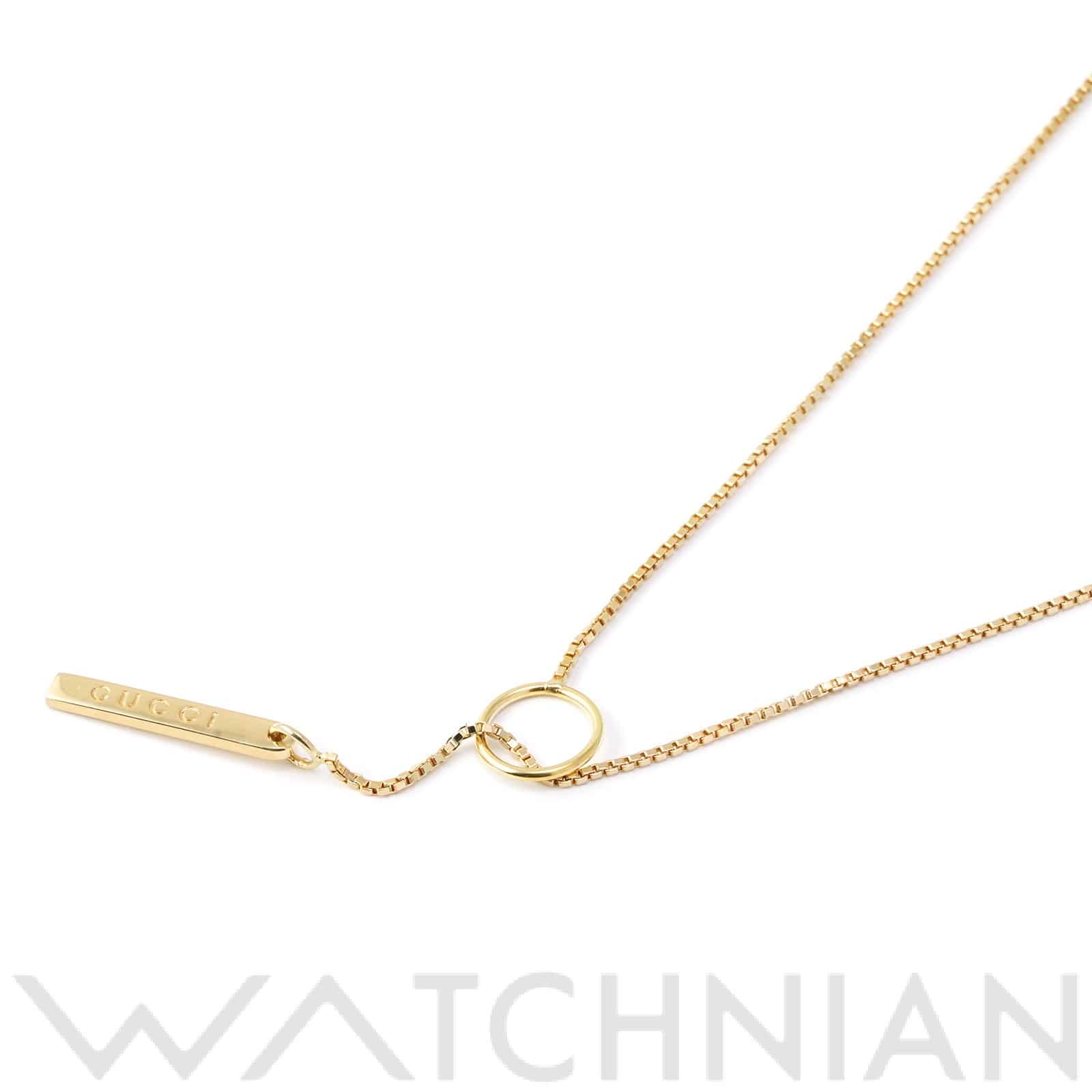 グッチ ラリアット ネックレス K18イエローゴールド YG レディース ジュエリー 【中古】【jewelry】