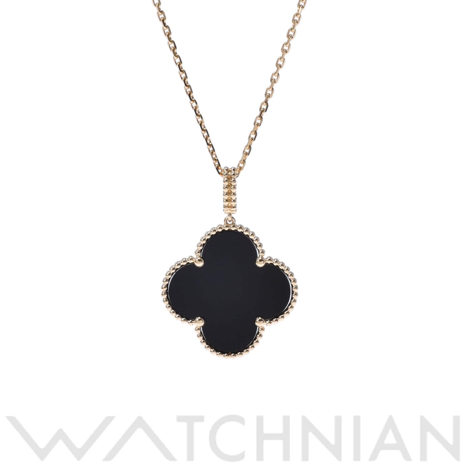 ヴァン クリーフ&アーペル マジック アルハンブラ 四つ葉 ロングタイプ K18YG/オニキス レディース ジュエリー 【中古】【jewelry】