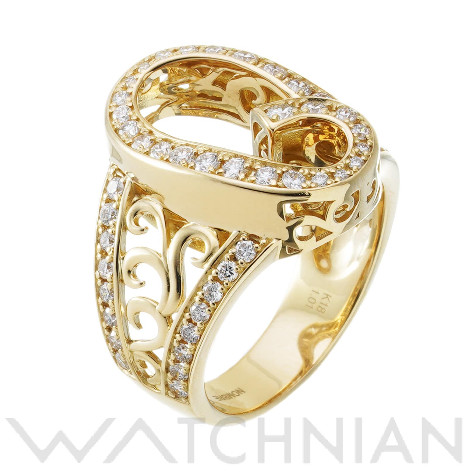 ノンブルアンベール ナンバー 0 リング　約19号 K18イエローゴールド YG/ダイヤモンド メンズ ジュエリー 【中古】【jewelry】