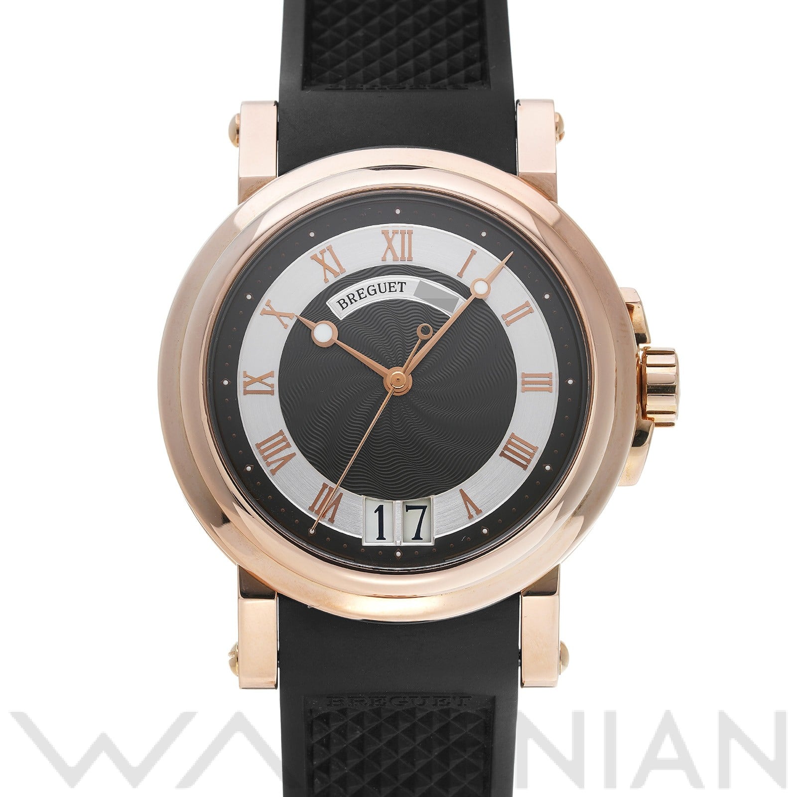 ブレゲ マリーンII ラージデイト 5817BR/Z2/5V8 ブラック メンズ 時計 【中古】【wristwatch】