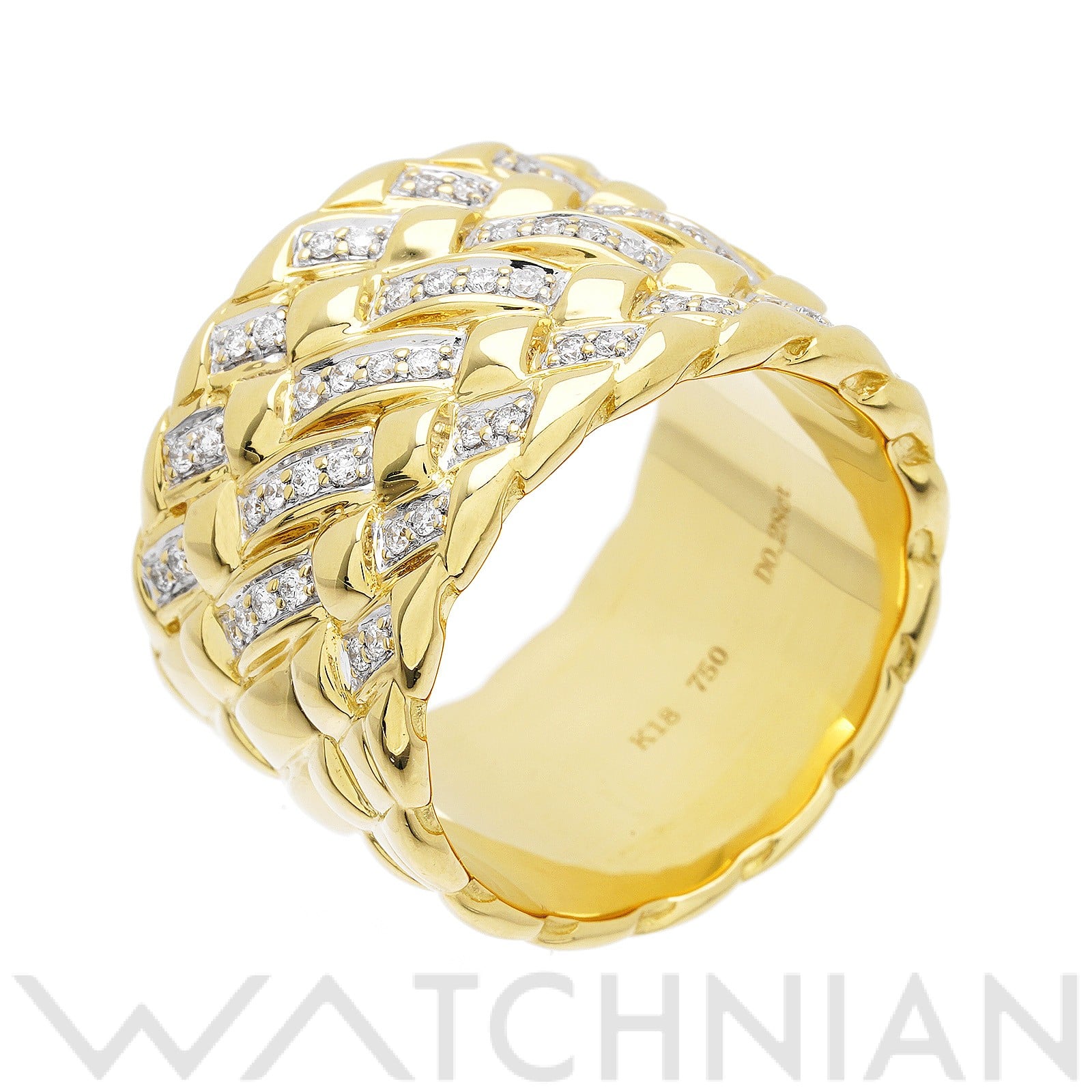 アルカディア ダイヤモンド リング　約15号 K18イエローゴールド YG/ダイヤモンド メンズ ジュエリー 【中古】【jewelry】