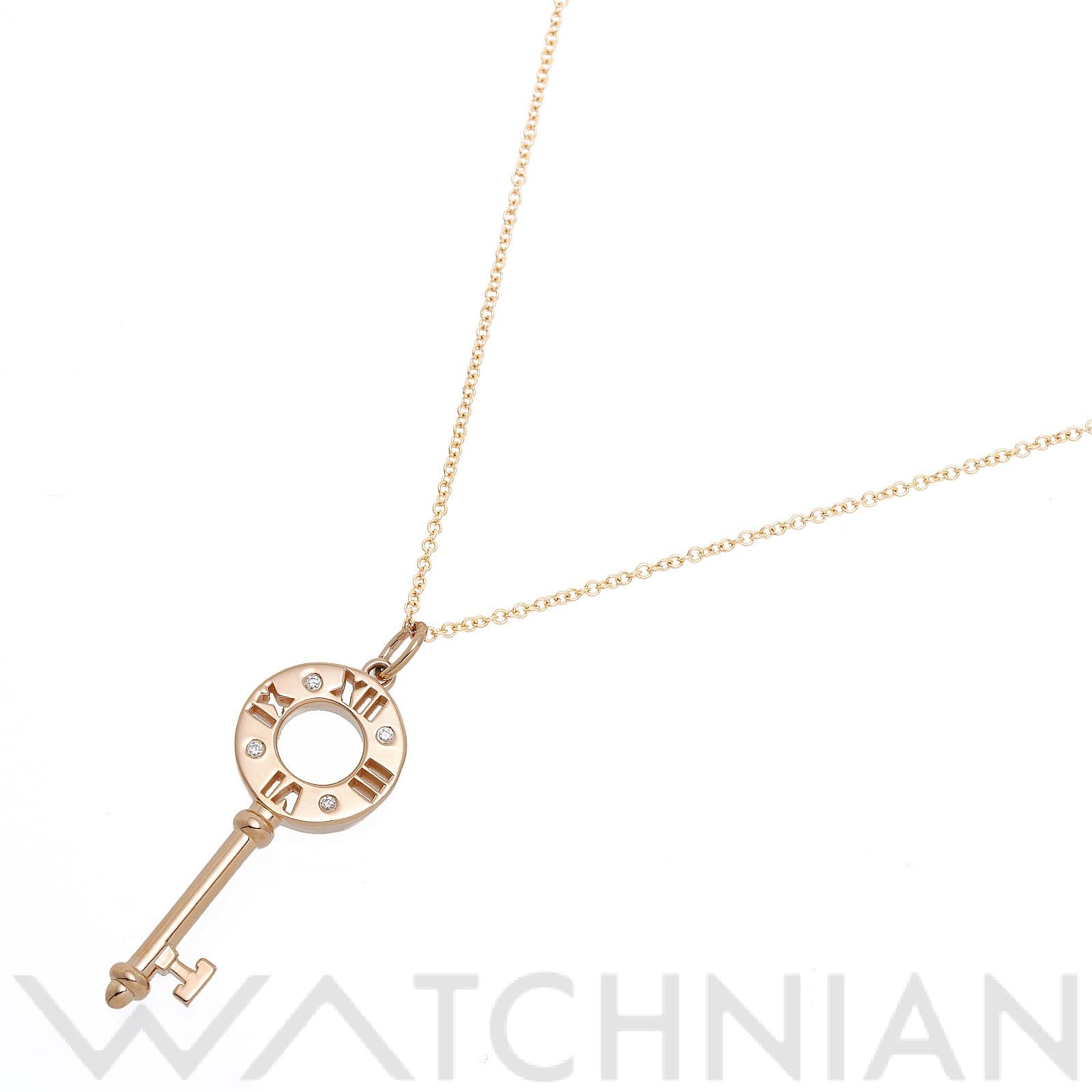 ティファニー アトラス キー ペンダント ネックレス K18ピンクゴールド PG/ダイヤモンド レディース ジュエリー 【中古】【jewelry】