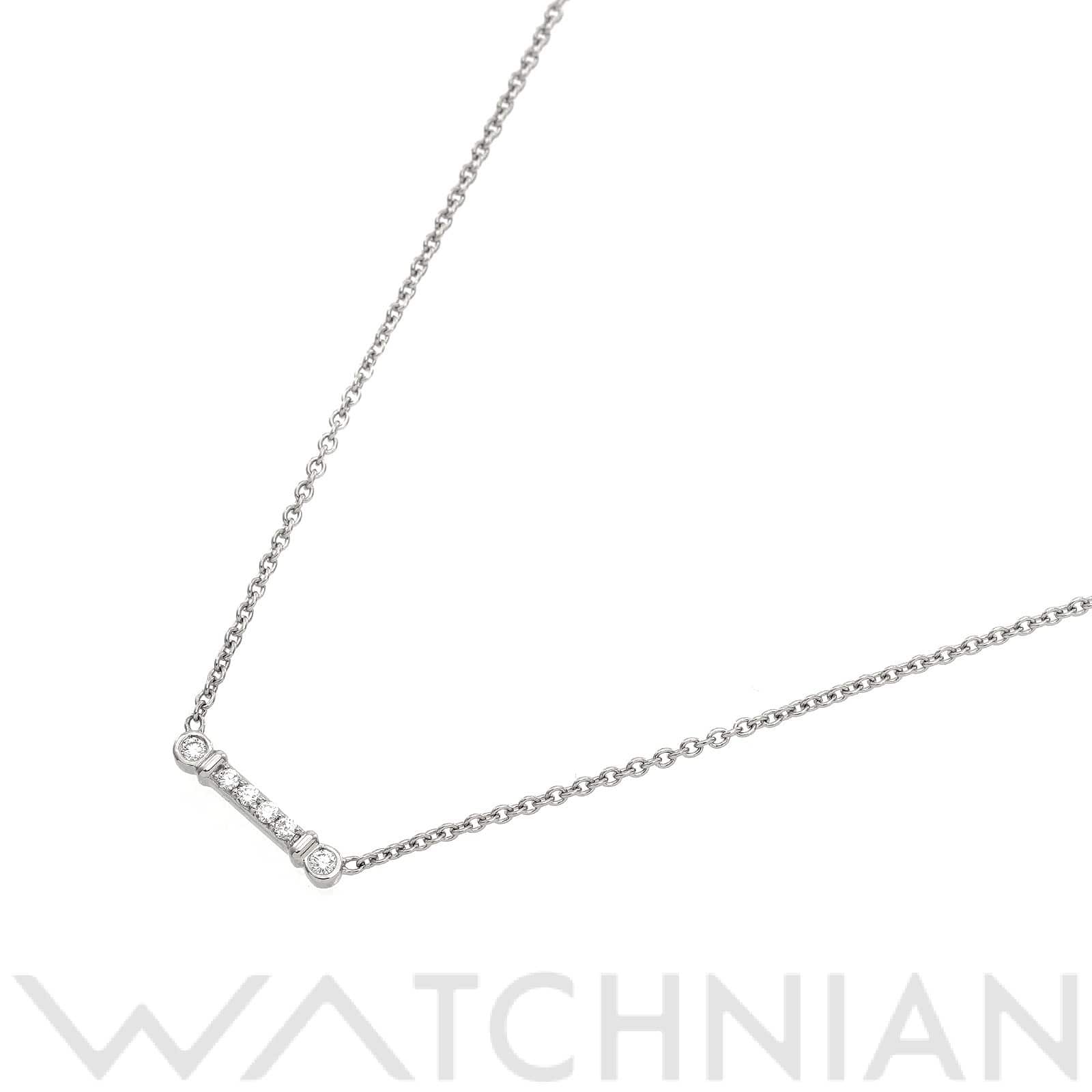 ティファニー フルール ド リス バー ペンダント ネックレス Pt950プラチナ/ダイヤモンド レディース ジュエリー 【中古】【jewelry】